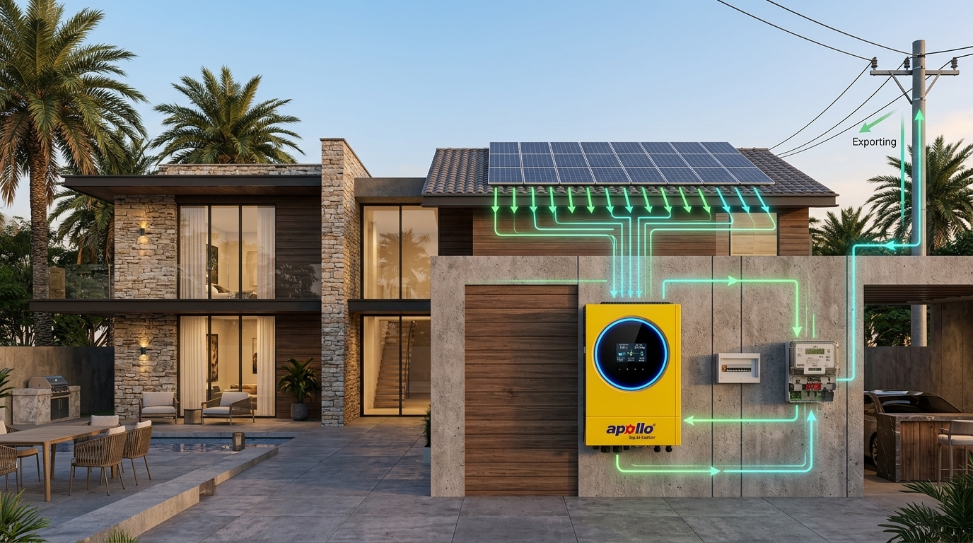 Apollo Infini V4 Net-Metering Grid Feed-in Diagram
