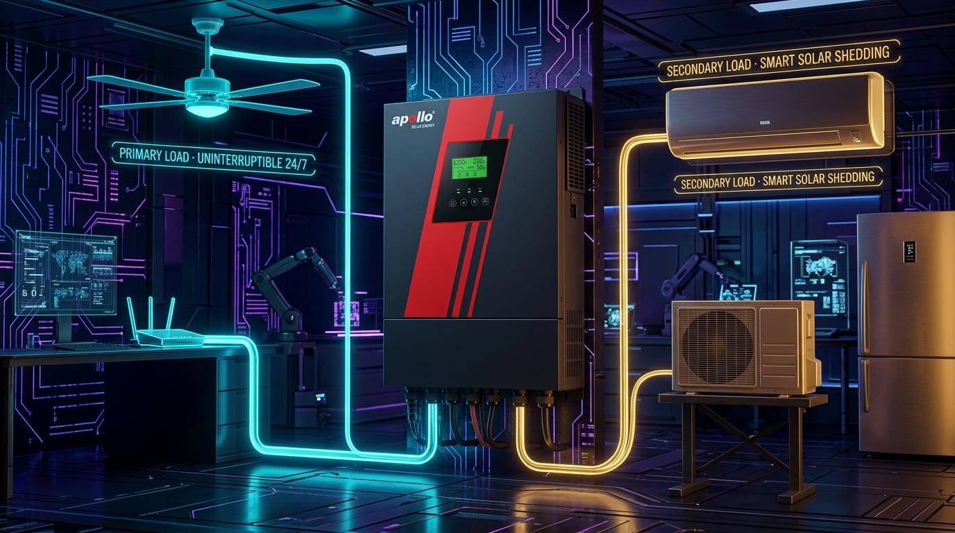 Actual Apollo Sunprox Max Dual AC Output Load Shedding